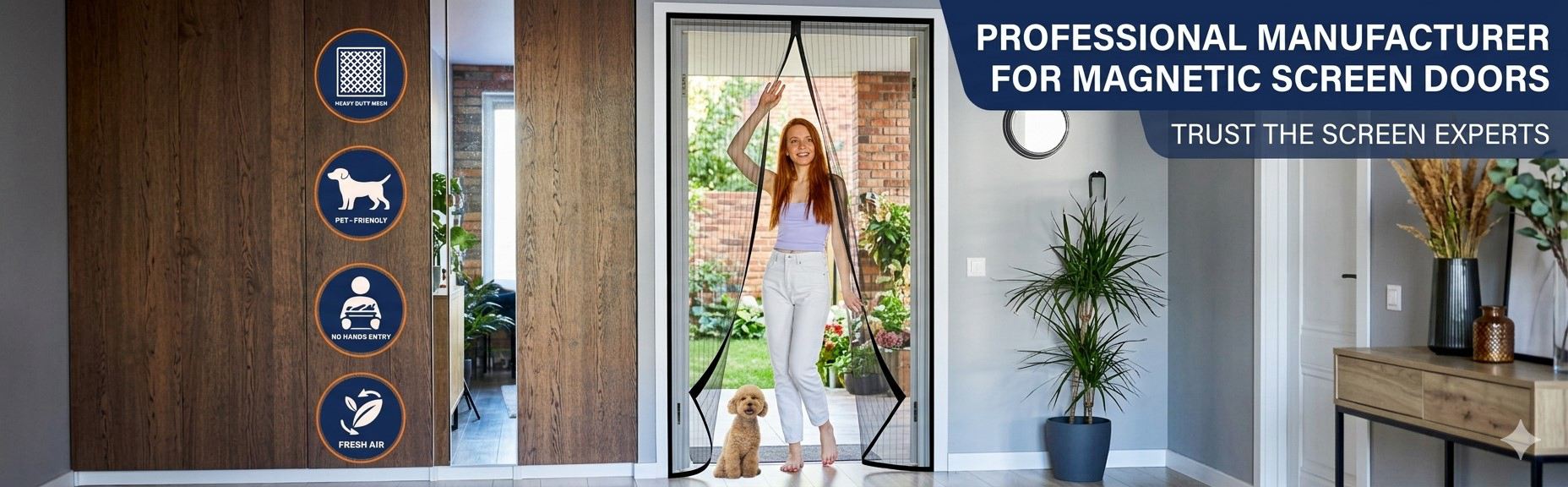 Magnetic curtain doors