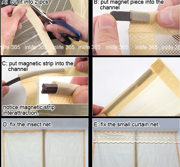 magnetic curtain door arrange steps