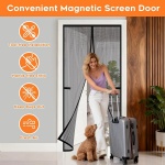 Full frame velcro magnetic door mesh screen with strong magnetis