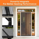 Full frame velcro magnetic door mesh screen with strong magnetis